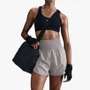 Nike Women's Tan Athletic Shorts High- Waisted 3 Brief lined